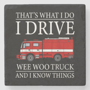 Posavasos De Piedra Funny bombero que es lo que hago que conduzco Wee