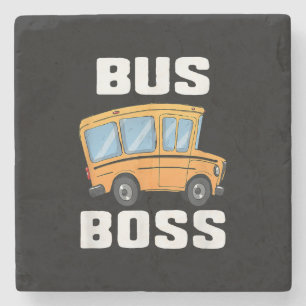 Posavasos De Piedra Funny Bus Boss School Bus Driver