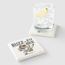 Posavasos De Piedra Funny Buzz-Fu Bee Martial Arts