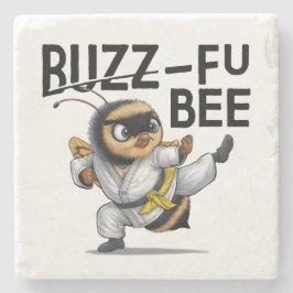Posavasos De Piedra Funny Buzz-Fu Bee Martial Arts