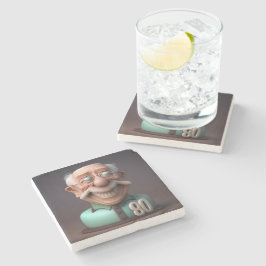 Posavasos De Piedra Funny especial personalizada Cumpleaños de 80 años