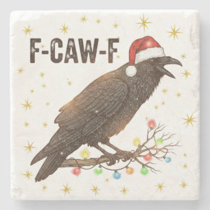 Posavasos De Piedra Funny Navidades Crow Raven F-CAW- F