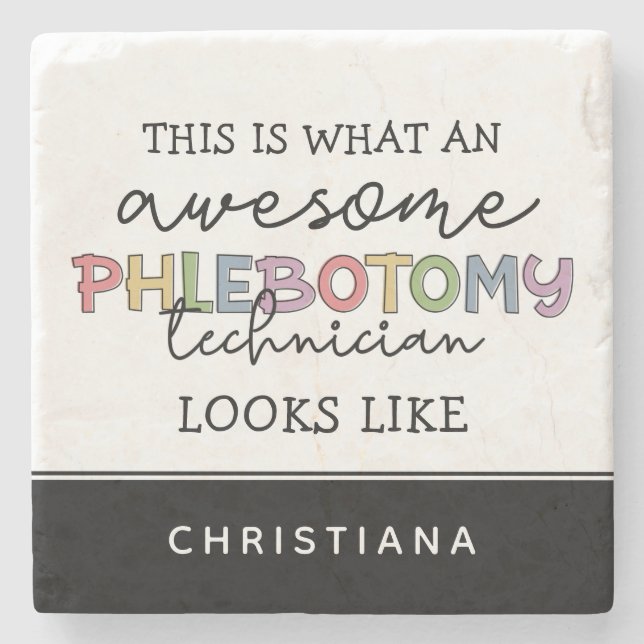 Posavasos De Piedra Funny Phlebotomy Technician impresionante PBT (Anverso)