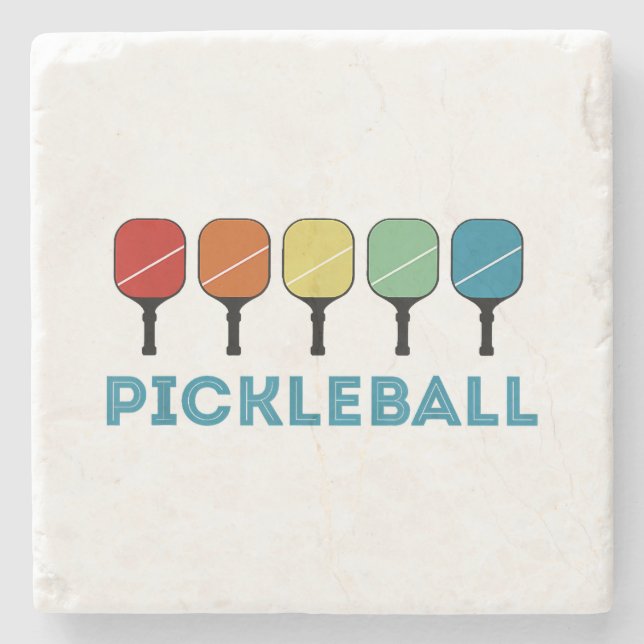 Posavasos De Piedra Funny Pickleball Retro Vintage (Anverso)