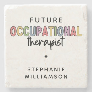 Posavasos De Piedra Futuro personalizado al terapeuta ocupacional cont