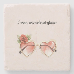 Posavasos De Piedra Gafas de sol color rosa rosa Rubor