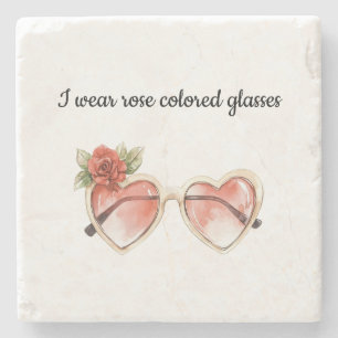 Posavasos De Piedra Gafas de sol de color Rosa
