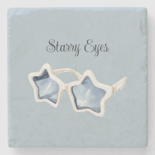 Posavasos De Piedra Gafas de sol Estrella Azul Blanco