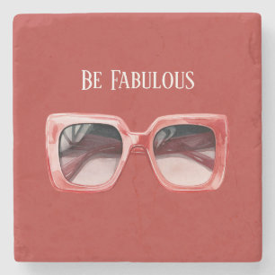 Posavasos De Piedra Gafas de sol rojas fabulosas