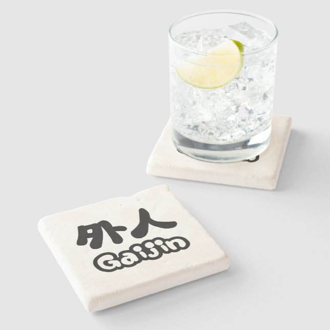 Posavasos De Piedra Gaijin 外 人 | Idioma japonés kanji Nihongo (Lateral)