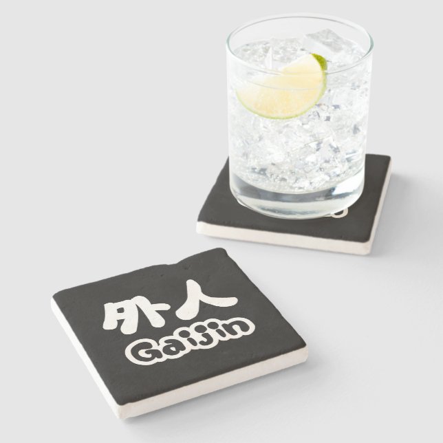 Posavasos De Piedra Gaijin 外 人 | Idioma japonés kanji Nihongo (Lateral)