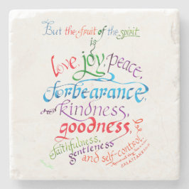 Posavasos De Piedra Galatianos 5 22 23 Fruta de la Biblia espiritual V