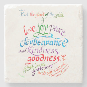 Posavasos De Piedra Galatianos 5 22 23 Fruta de la Biblia espiritual V