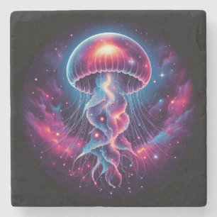 Posavasos De Piedra Galaxia de arte de medusas cósmicas