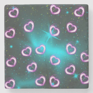 Posavasos De Piedra Galaxia del corazón