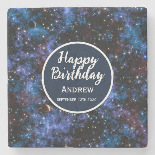 Posavasos De Piedra Galaxias, estrellas y planetas coloridos