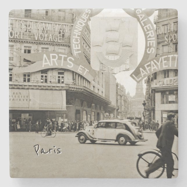 Posavasos De Piedra Galerías Lafayette Paris Haussmann 1940 Fotografía (Anverso)