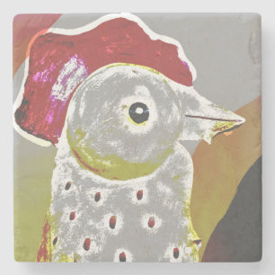 Posavasos De Piedra Gallo Abstracto 6