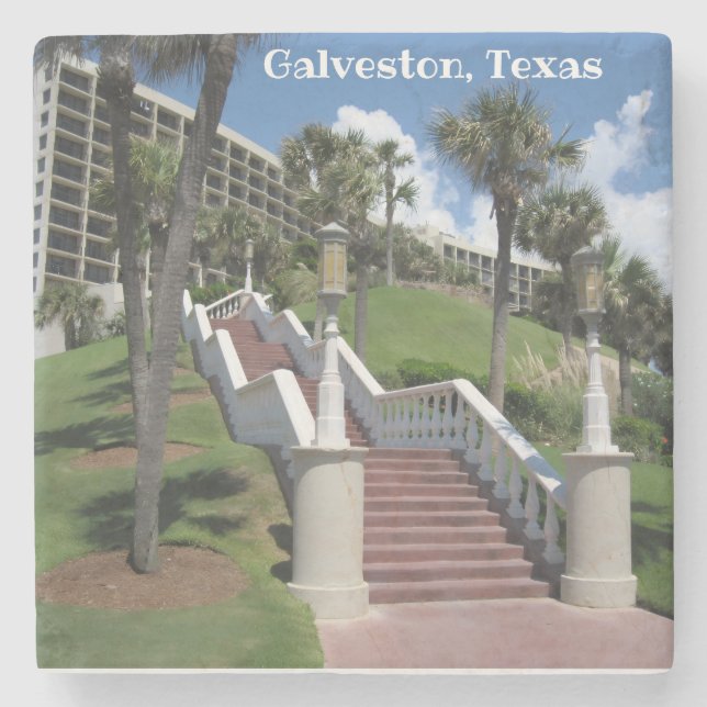 Posavasos De Piedra Galveston, Texas - Escalera al cielo - (Anverso)