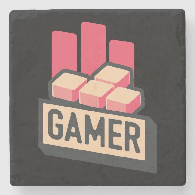 Posavasos De Piedra Gamer clásico (Anverso)