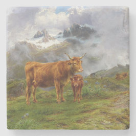 Posavasos De Piedra Ganado Highland (por Rosa Bonheur)