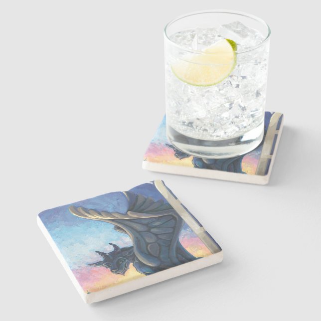 Posavasos De Piedra Gargoyle Guardian (Lateral)