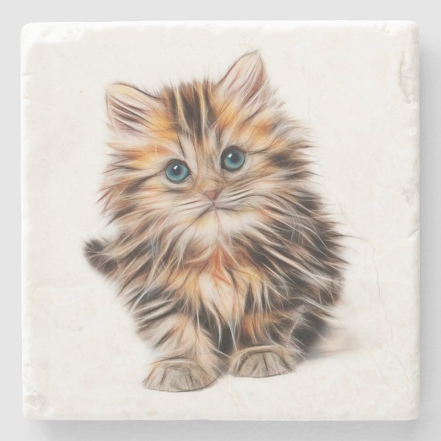 Posavasos De Piedra Gatito (Anverso)