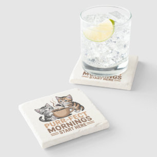 Posavasos De Piedra Gatitos de Mañanas Perfectas