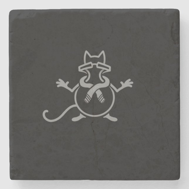 Posavasos De Piedra Gato cómico (Anverso)