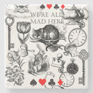 Posavasos De Piedra Gato de Cheshire clásico alice en el país de las m