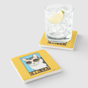 Posavasos De Piedra Gato de Guay divertido