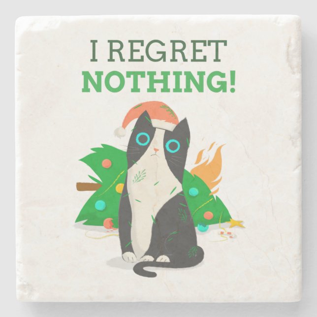 Posavasos De Piedra Gato de Navidades Grumpy (Anverso)