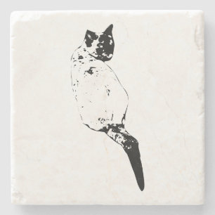 Posavasos De Piedra Gato descansando, encanto sutil