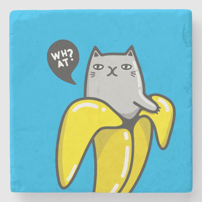 Posavasos De Piedra Gato en banana (Anverso)