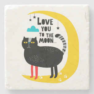 Posavasos De Piedra Gato en la luna