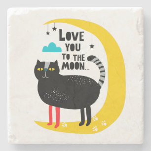Posavasos De Piedra Gato en la luna