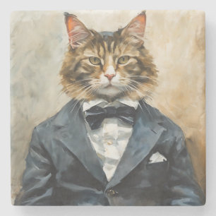 Posavasos De Piedra Gato en un traje