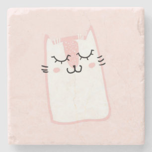Posavasos De Piedra Gato gatito agudo y agudo