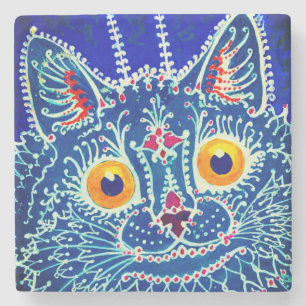 Posavasos De Piedra Gato Gótico Azul