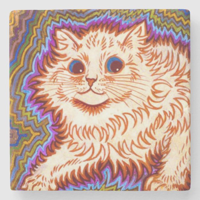 Posavasos De Piedra Gato Kaleidoscope (Anverso)