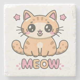 Posavasos De Piedra gato lindo maúlla