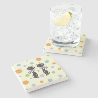 Posavasos De Piedra Gato moderno de mediados del siglo
