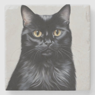 Posavasos De Piedra Gato negro