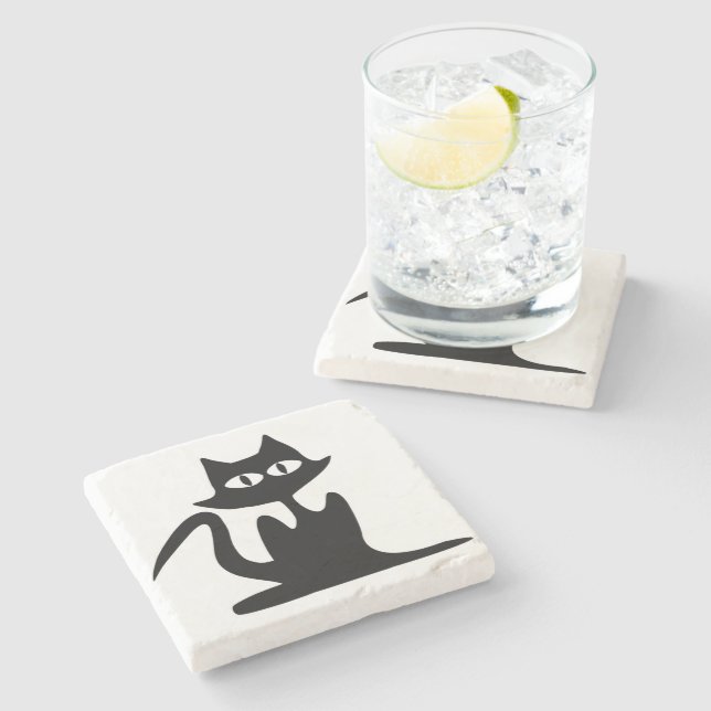 POSAVASOS DE PIEDRA GATO NEGRO (Lateral)