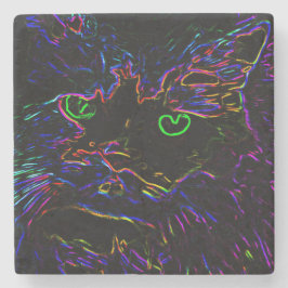 Posavasos De Piedra Gato Neon Glow
