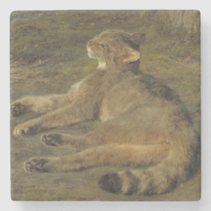 Posavasos De Piedra Gato salvaje (de Rosa Bonheur)