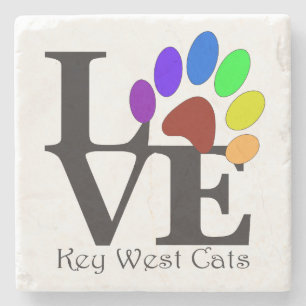 Posavasos De Piedra Gatos de Key West del AMOR