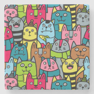 Posavasos De Piedra Gatos y gatos