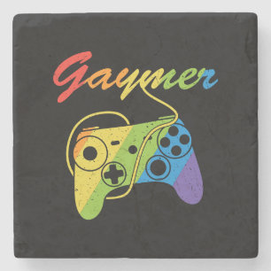 Posavasos De Piedra Gaymer Controlador de videojuegos Rainbow Jueg