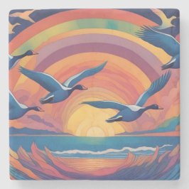 Posavasos De Piedra Geese al amanecer